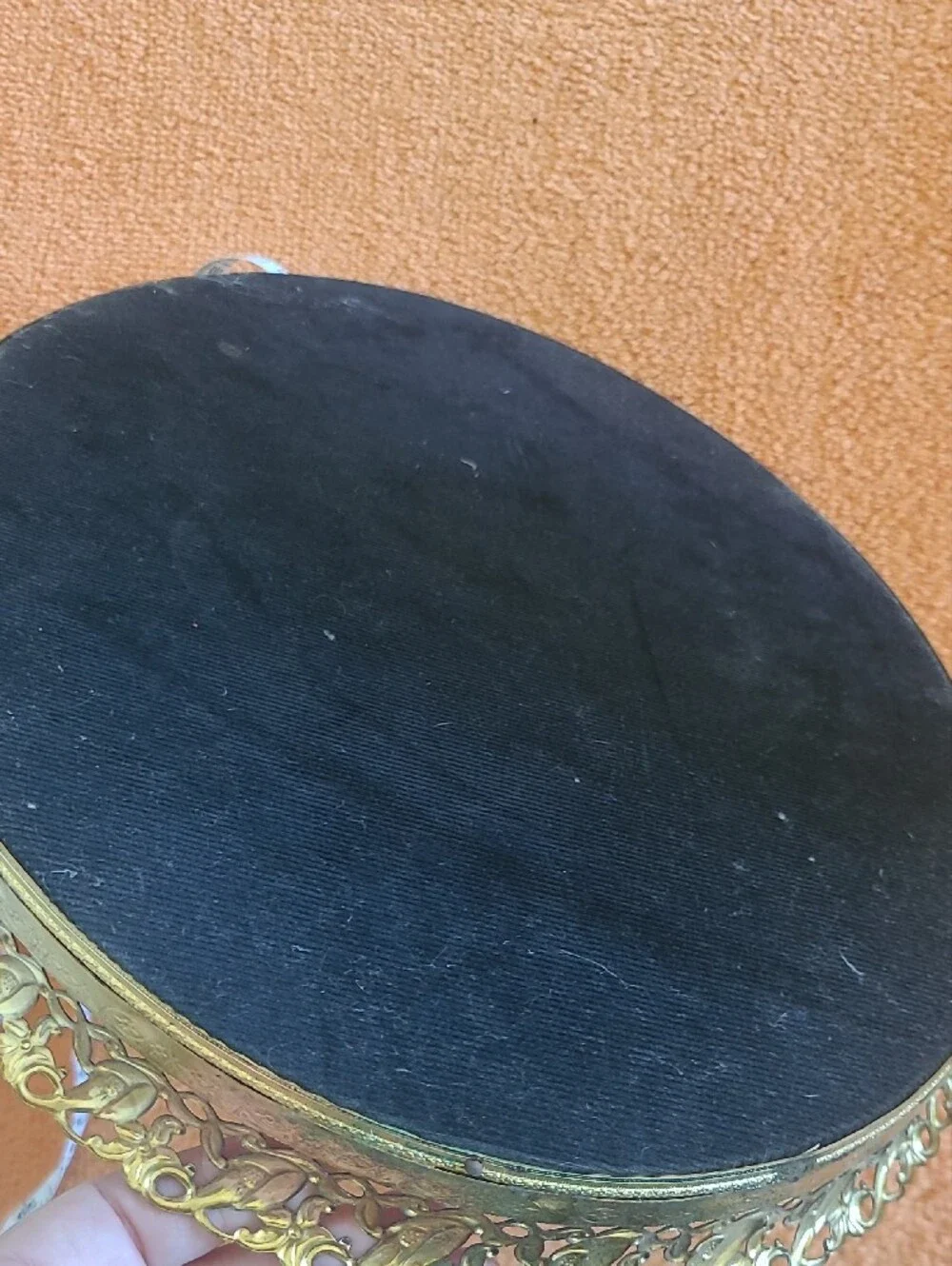 Decorative Mirror Tray - Gold Tone